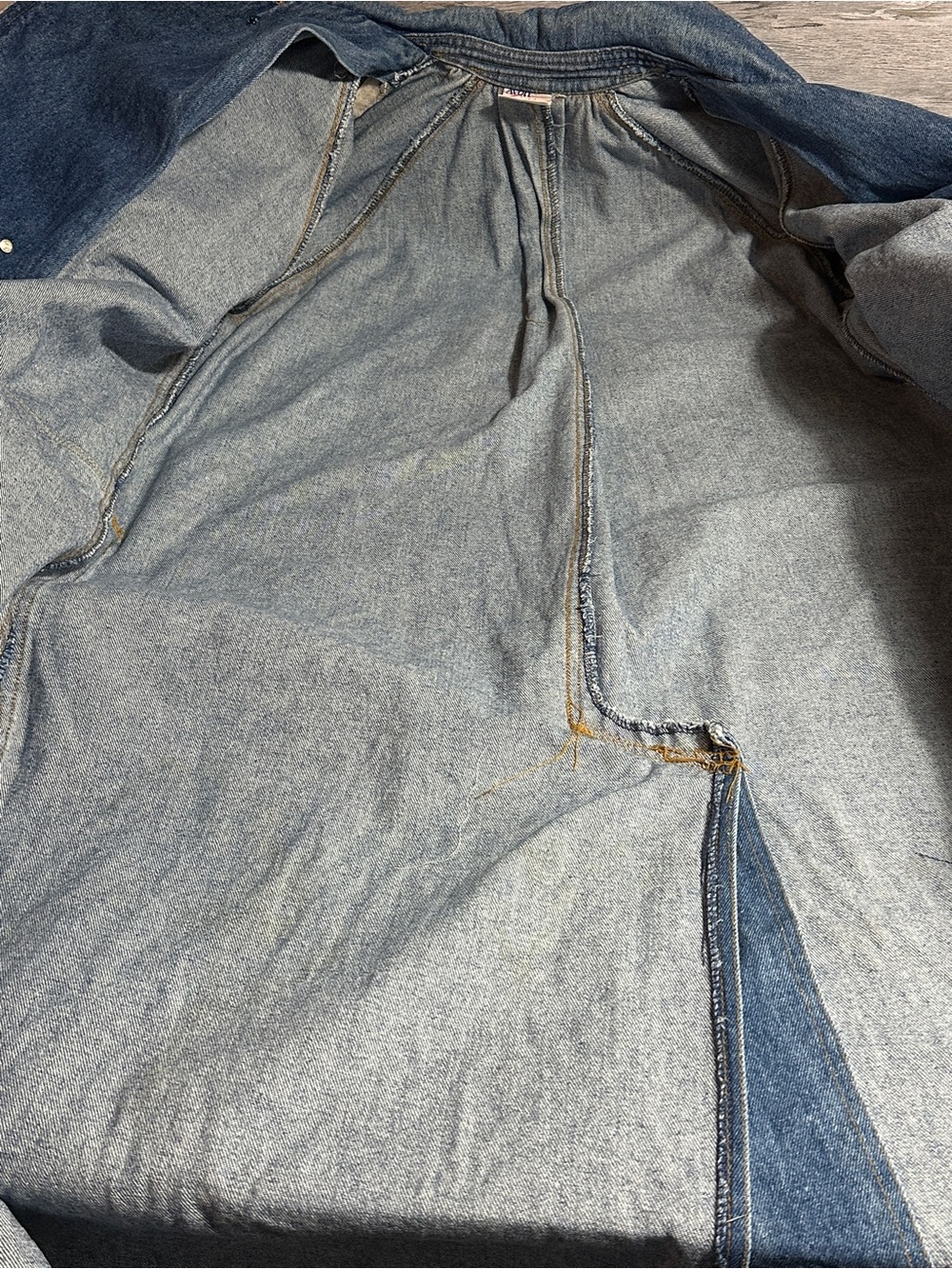 Vintage 80’s Avon Fashions Denim women's Double-Breasted Trench Coat size M - Picture 12 of 14